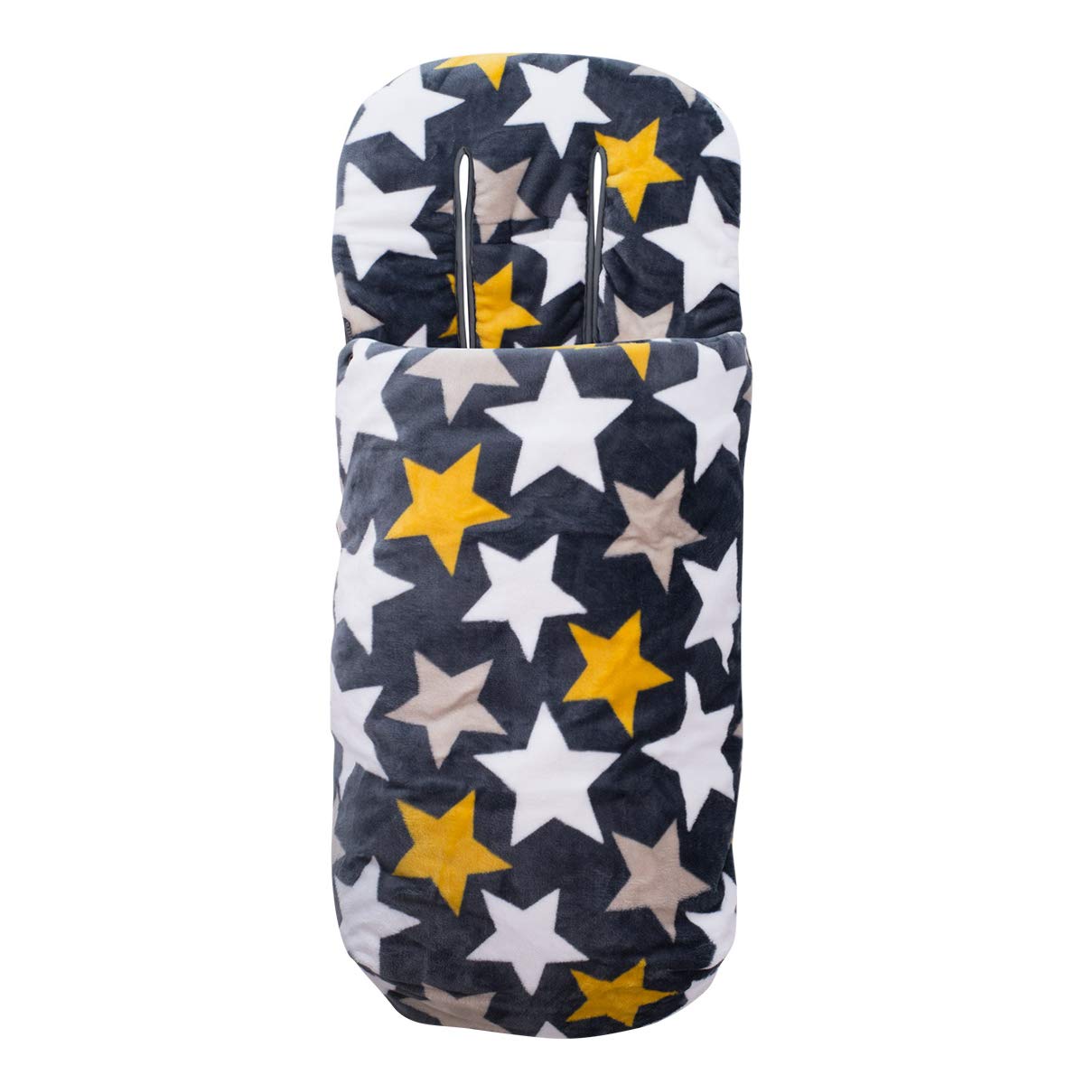 JYOKO Kids Saco Universal para Cochecito, Sacos de Abrigo para Carritos, Saco Invierno Silla Paseo, Saco de Silla de Bebe con Cremallera Desmontable, Capa Regulable (Nordic Yellow, Polar)