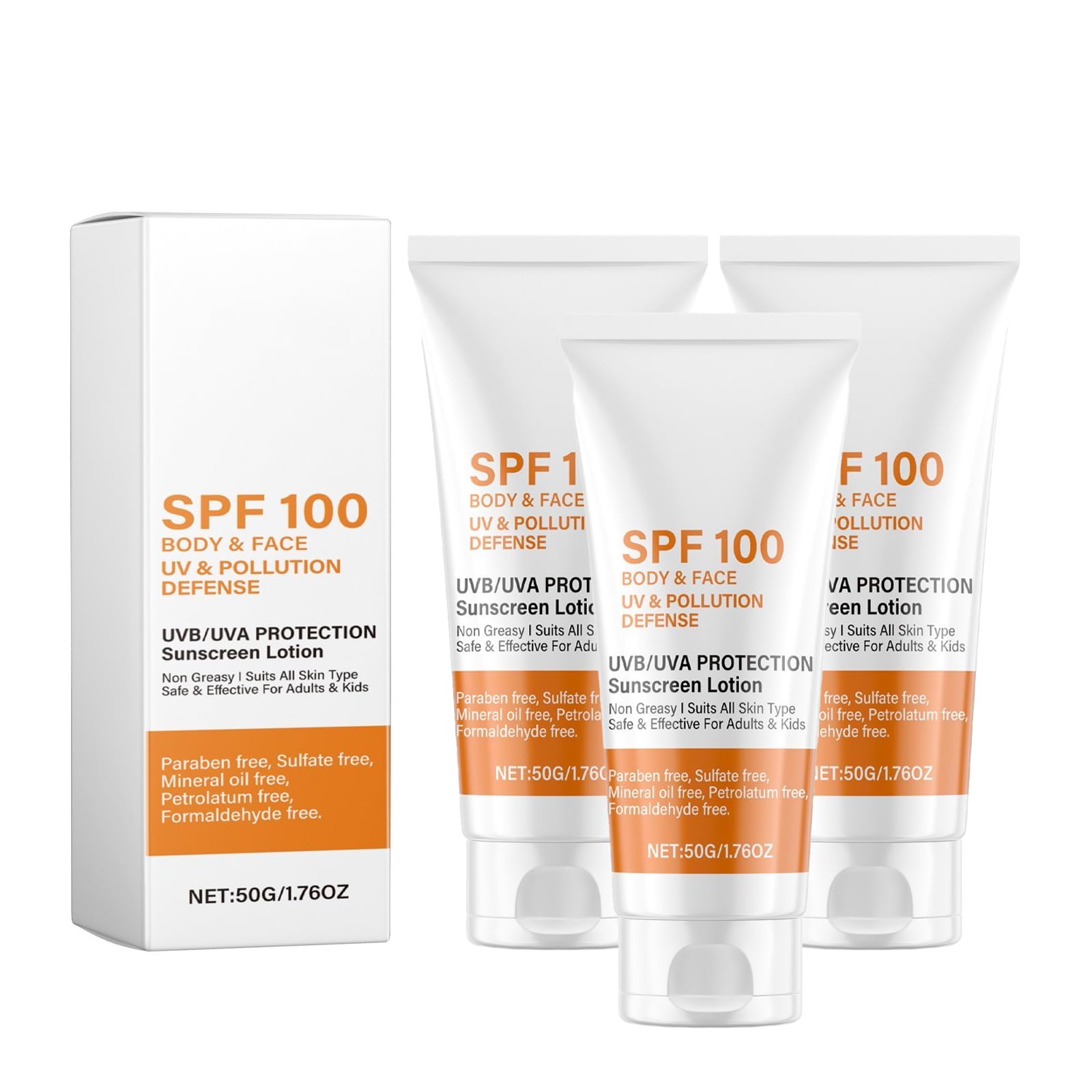 Skin Sunscreen Cream SPF100, Moisturizing Sunscreen, Face and Body Moisturizer Sunblock, Protects & Hydrate Against Sun, Sunscreen Fast Absorbing Lightweight Cream (3)