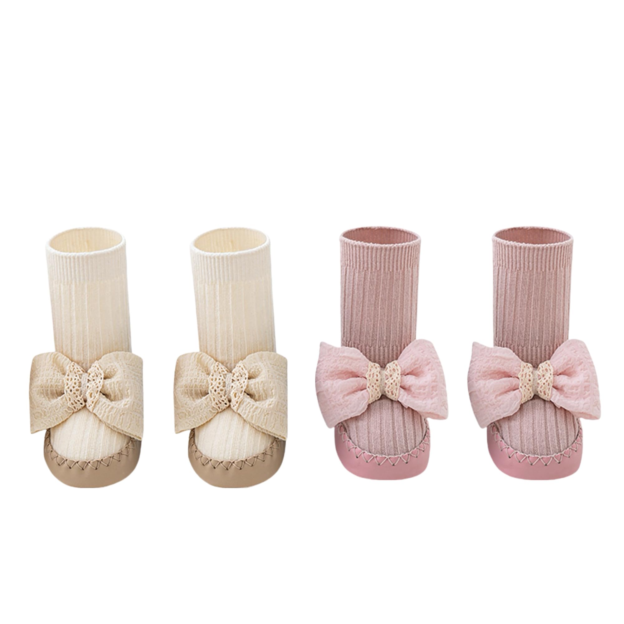 Baby Sock Shoes Newborn Toddler slippers Girls Booties Infant Non-Slip Walking Shoes Baby Girls Sneakers 2 Pairs (Style 2, US Footwear Size System, Toddler, Age Range, Medium, 0 Months, 6 Months)