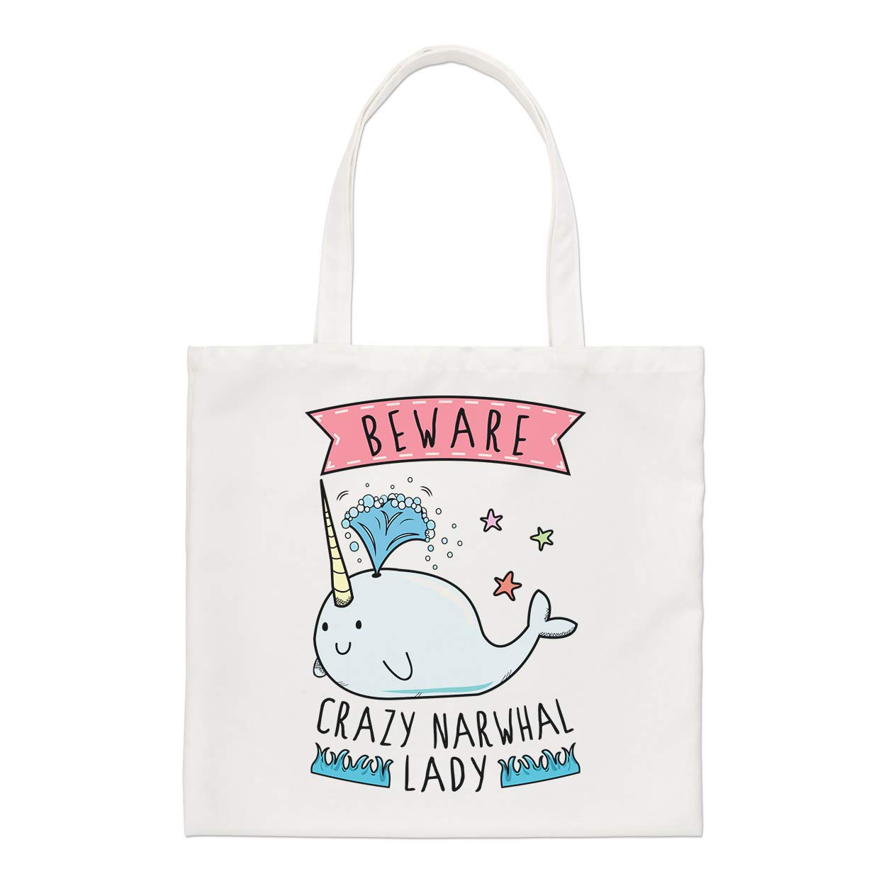 Beware Crazy Narwhal Lady Regular Tote Bag