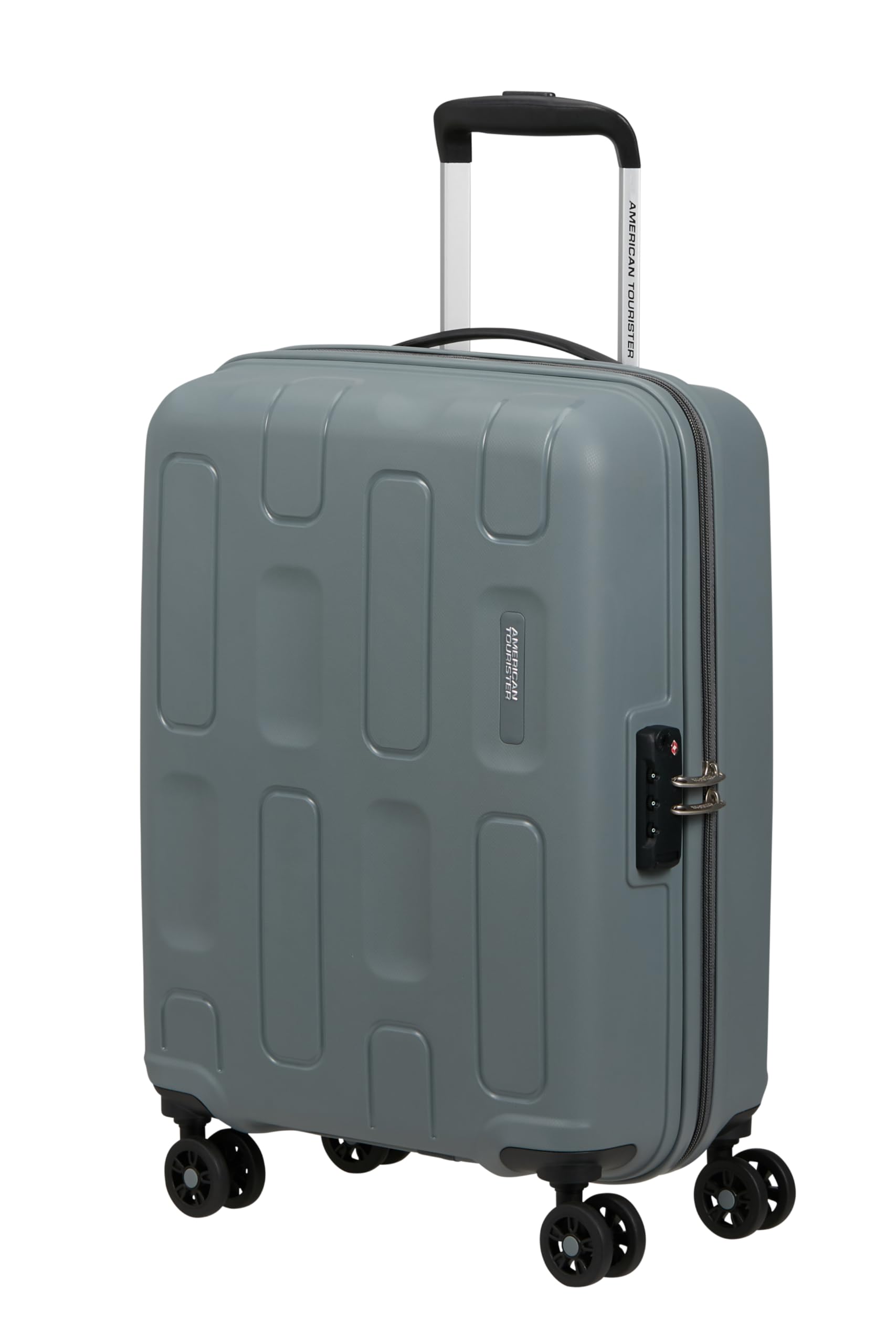 American Tourister Ellipso - Carry-On Suitcase 55x40x20 cm, Hard Shell Cabin Trolley, Ryanair/EasyJet Compatible, Lightweight, 2.10 KG - 32L - Grey (Charcoal Grey)