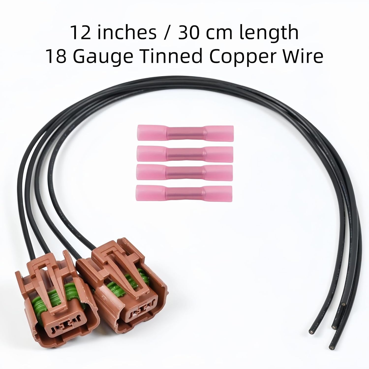 2PCS Front Fog Light Connector Harness fit for Jeep Wrangler 2010-2024, Pigtail Plug Wiring Harness