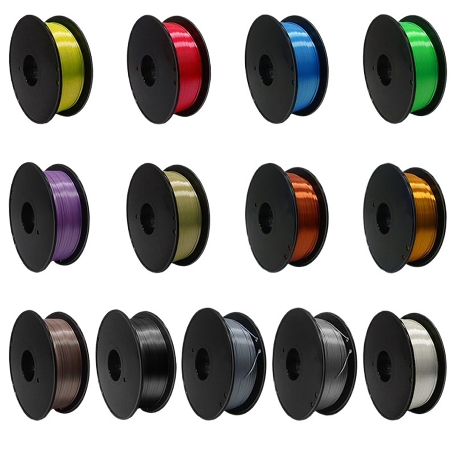Filament pour imprimante 3D PLA transparent, Filament de soie multicolore 1,75 mm, bobine de 1 kg, précision dimensionnelle de +/- 0,02 mm.(Green)