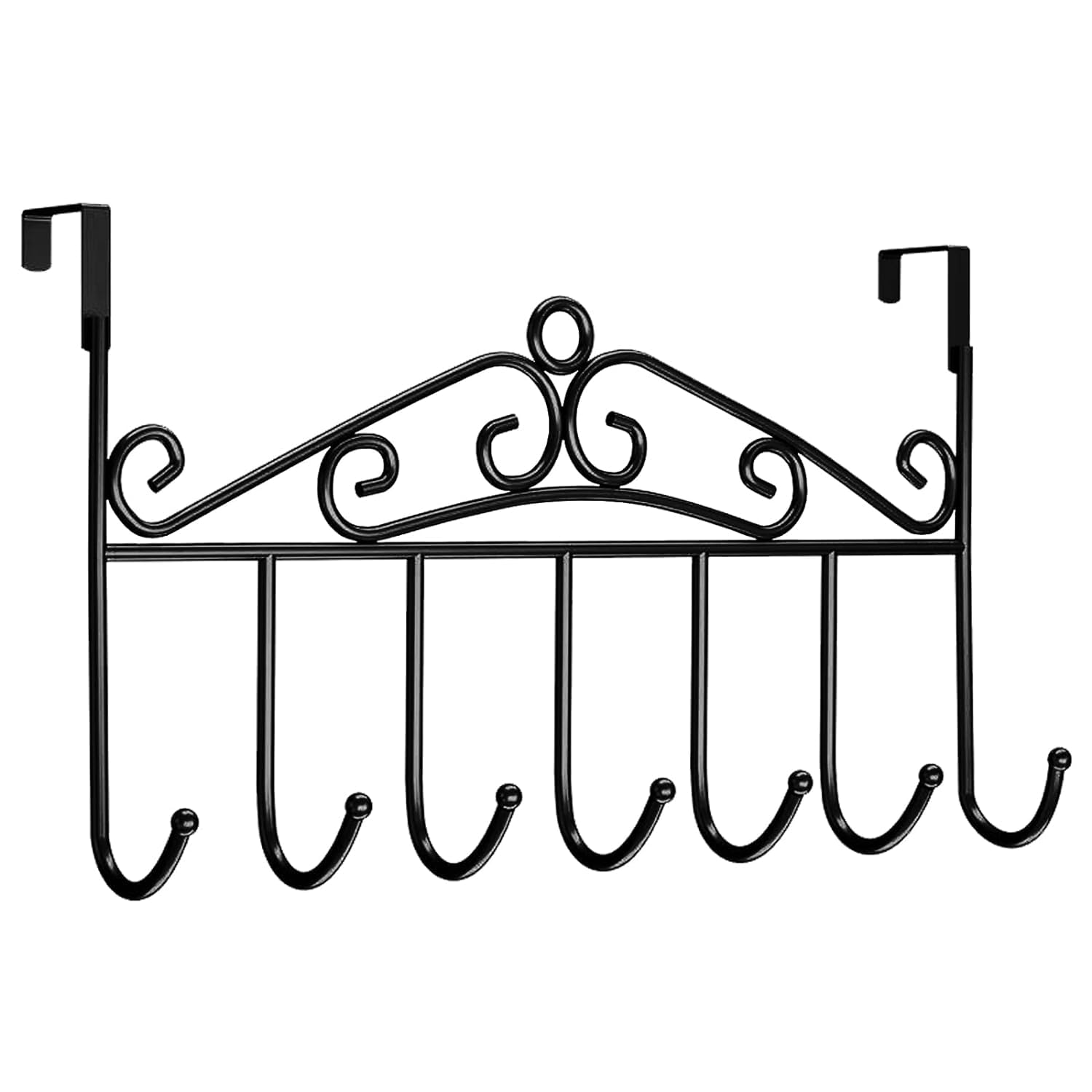 FAIRY TECH Over The Door 2 Hanger Rack Decorative Metal Hanger Holder for Home Office Use (Black) Hooks for Wall Without Drilling Kitchen Accessories Items for Home (B0D14SV8NT) Amazon Price History, Amazon Price Tracker