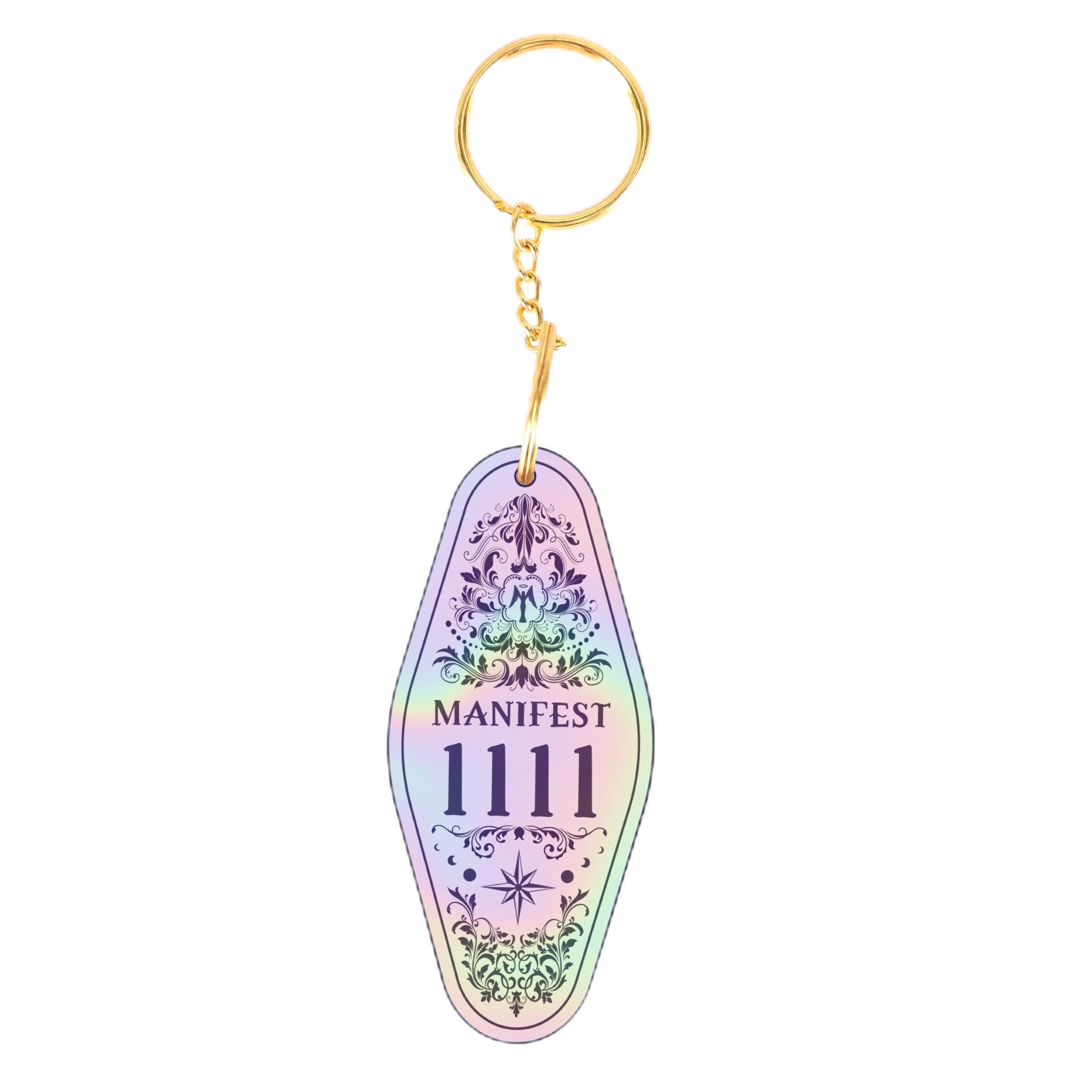 Asvp Shop Unisex Iridescent Angel Number Vintage Motel Key Tag Keychain Manifestation One Size