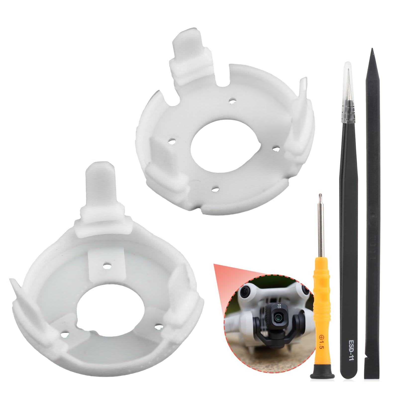 Amortiguadores de Goma para dji Mini 4 Pro Cardán de Cámara Cojín de Amortiguación para dji Mini 4 Pro Drone Piezas de Reparación con Herramientas(Lzquierda/Derecha)