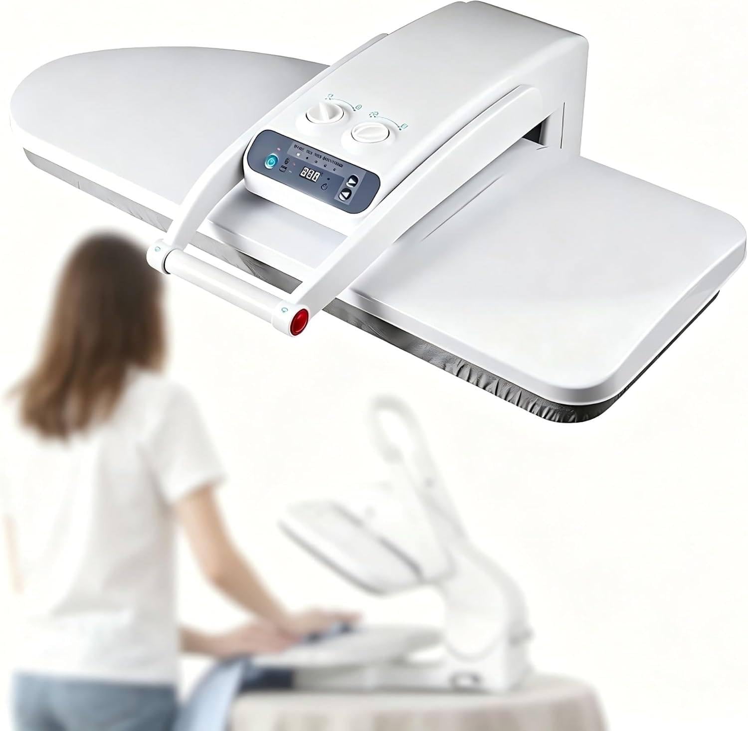 Professionelle Dampfbügelpresse 1800 W | 50 Kg Pressdruck, 80 × 31 Cm Bügelfläche, 300-Ml-Tank, LED-Display Und 5 Programme Für Haushalt Und Gewerbe