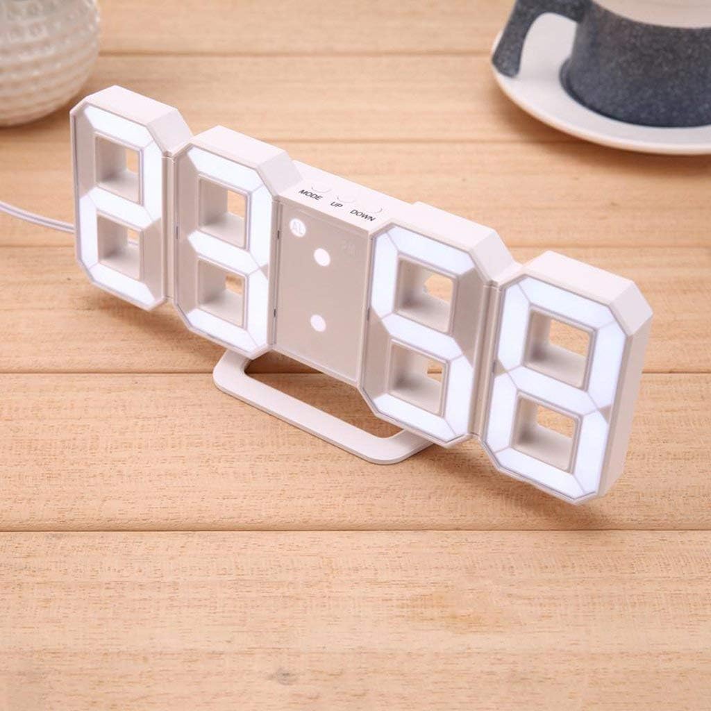 Acrylic Digital LED Display Number Clock Works ON Electricity Table Wall Hanging Alarm Clock | Digital Alarm Clock Table Office Clock (Multicolor)