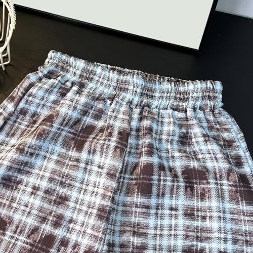 Baggy Pants for Girls Boys Trendy Oversized Plaid Straight Pants Kids Loose Fit Sweat Pants Wide Teen Girls Sweatpants4