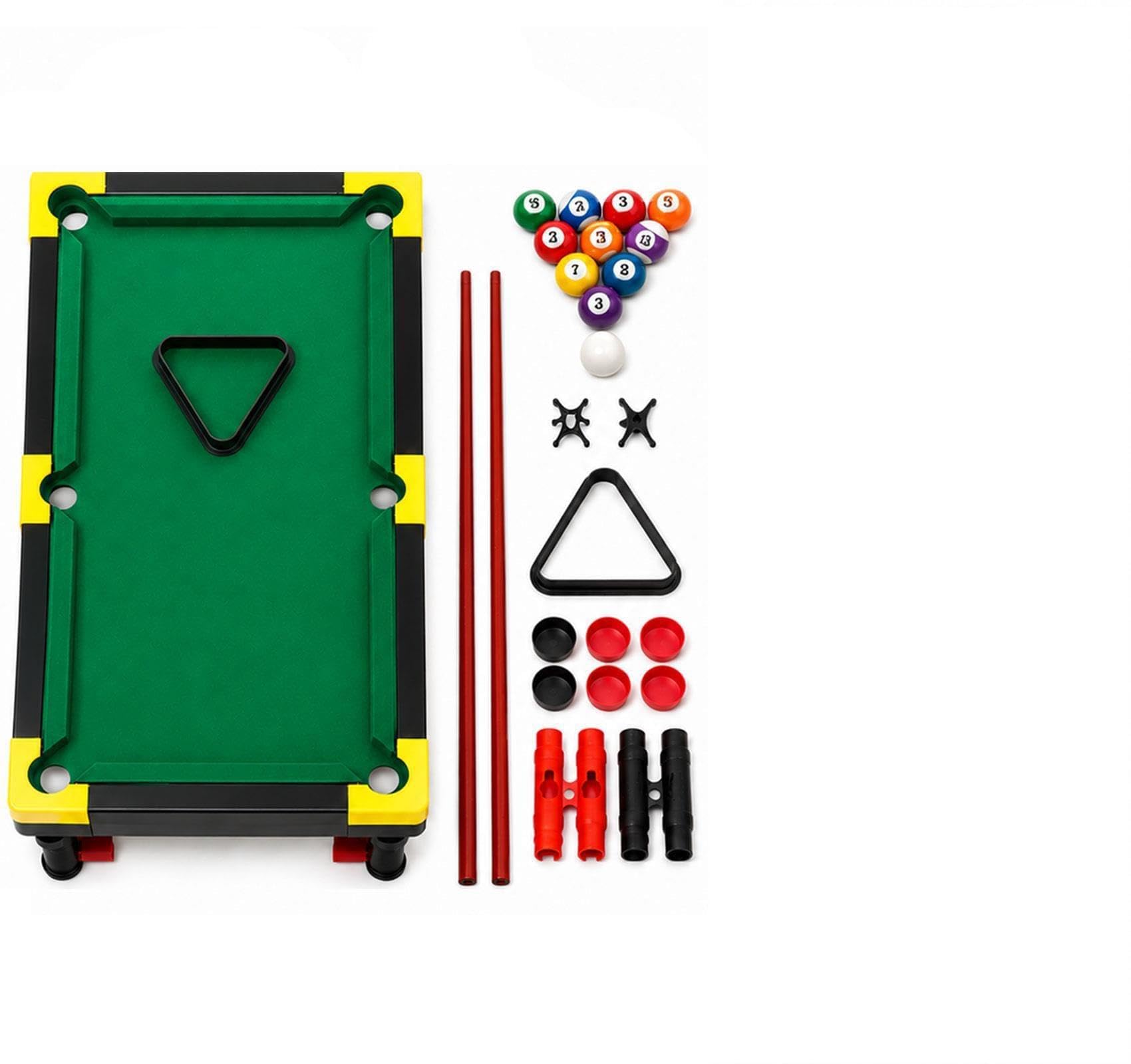 Kids Mini Pool Table Snooker Billiards Game Set with Full Accessories Indoor and Outdoor Play, Complete with Cues, 8 Balls Pool, and Racking Triangle for Kids and Adults Multi One Size