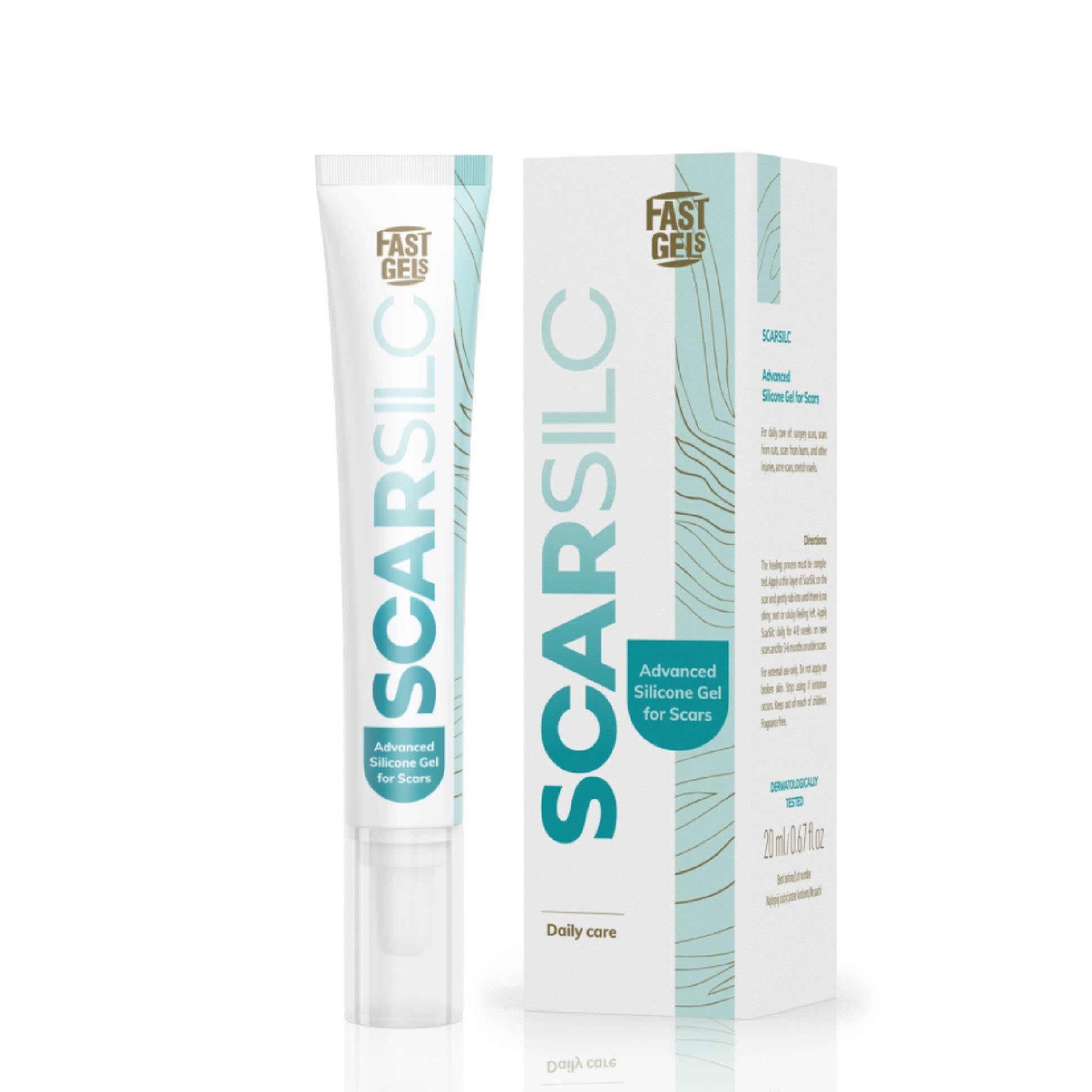 – Scarsilc Advanced Silicone Gel for Scars – Reduces Injury Scars, Smooths Skin, Lightens Redness & Improves Texture for Surgery, Burn & Acne – 20ml