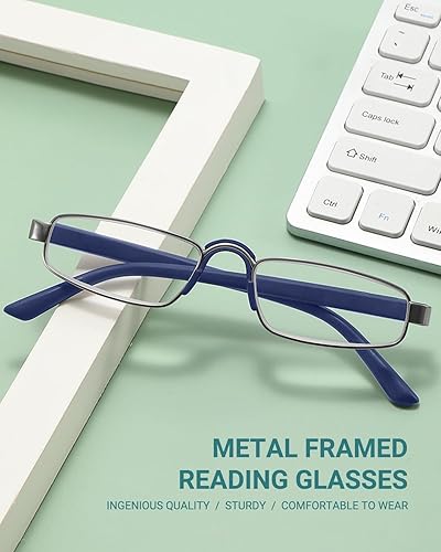 Miniatura 2 de TETAISE - Paquete de 3 lentes de lectura para hombres, lentes de lectura ultraligeros antiluz azul, lector de computadora flexible, antifatiga ocular