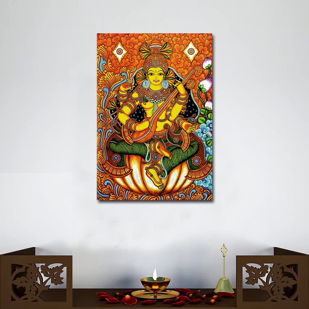 Kerala Mural Art Painting - Maa Saraswati -5 Kerala Mural Art Painting - Maa Saraswati -5