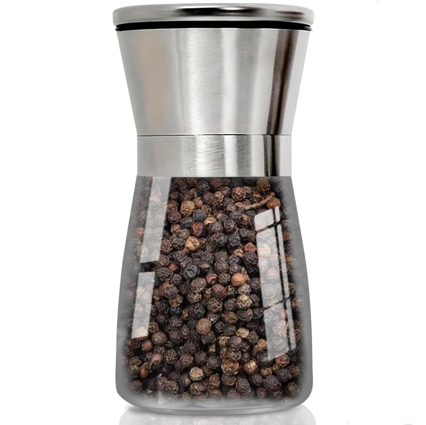 Salt and Pepper Grinder,Premium Stainless Steel,Manual Salt and Pepper Mill with Adjustable Coarseness for Spices and Seeds Fits in Home, Kitchen, Outdoor(No Salt and Peppercorns) (Medium 1PCS)