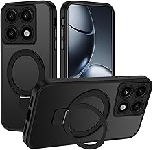 XTCASE Case for Xiaomi 14T Pro, Compatible with Magsafe, Matte Mobile Phone Case for Xiaomi 14T Pro with Magnetic Stand, Translucent Scratch-Resistant PC Back + TPU Bumper, Black