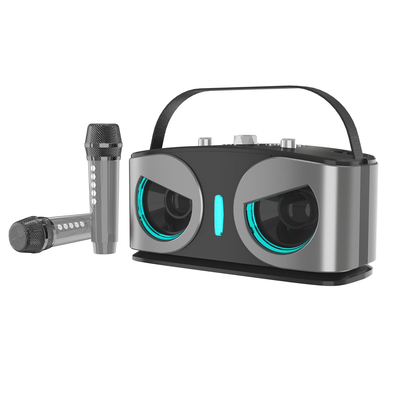 Cassa Bluetooth Karaoke con Microfono, Altoparlante Bluetooth Portatile Microfoni Wireless Karaoke con Megafono e Luci LED per Adulti e Bambini, Partybox Cassa Bmplificata Sistema PA per Feste,Esterno