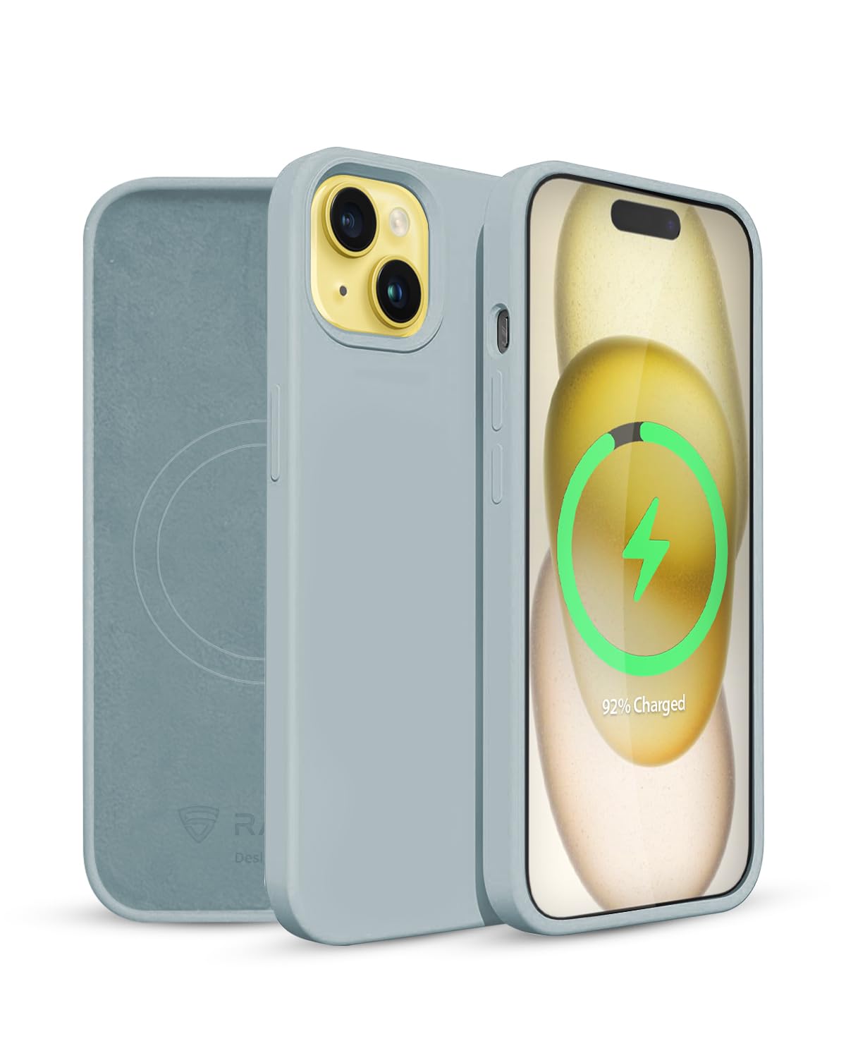 Sponsored Ad – RAEGR Phone Case | Magnetic Case | Supports Mag-Safe Wireless Charging | Premium Soft Silicone MagFix Case/Cover Compatible with iPhone 15 (2023) - Green RG10488