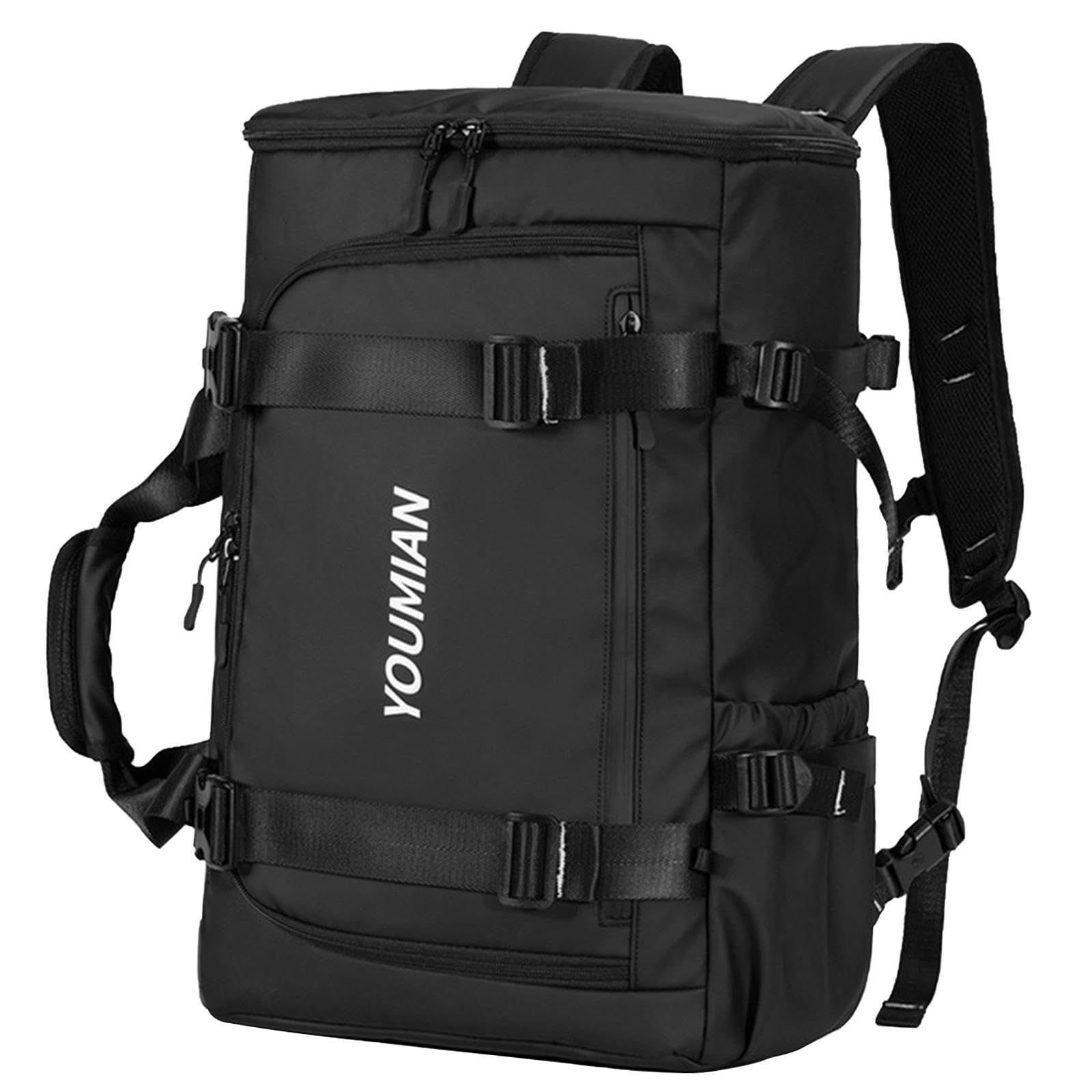 Ski Backpack Portable Stylish Ski Boot Bag for Skiing Cycling Mountaineering Black-image-11