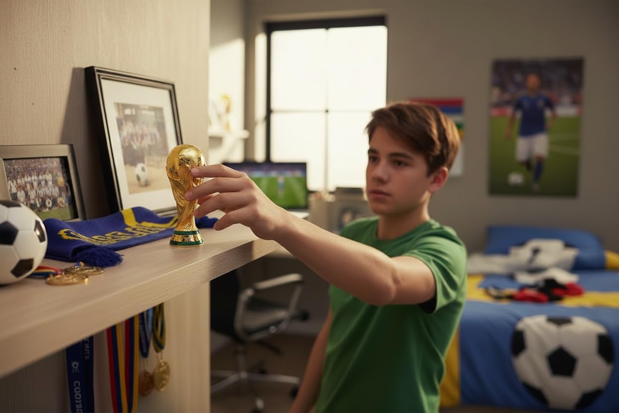 Offizielle FIFA Weltmeisterschaft 2026 Edition – 10,2 cm 3D-Nachbildungspophäe – limitierte Auflage – hochwertige gewichtete Zinklegierung – gebaut für die Ewigkeit; perfekt für Schreibtisch-Display