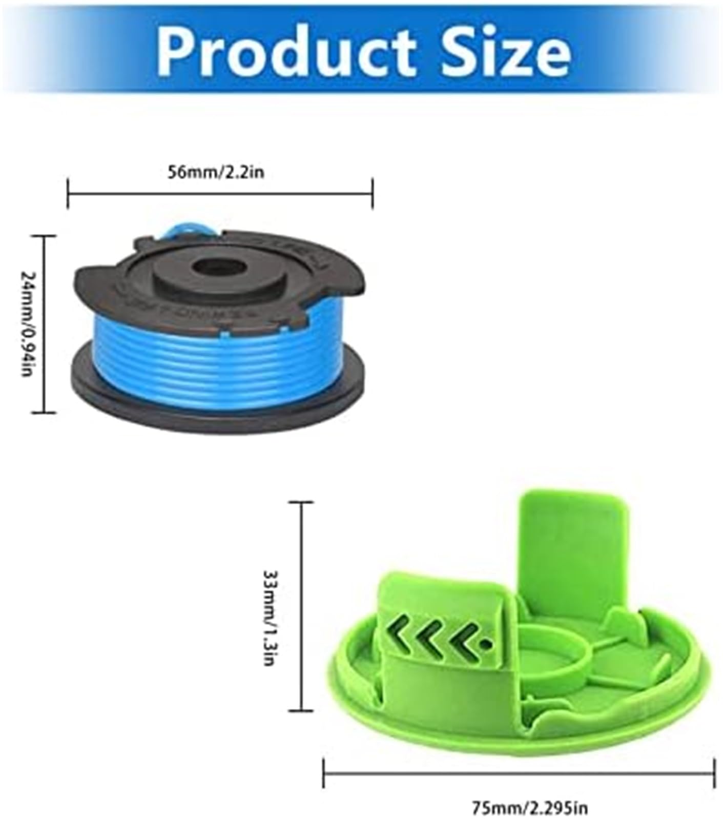 Automatyczna szpula kosiarki Szpula kosy spalinowej, dla podkaszarki dla Greenworks z pojedynczym przewodem 1,65 mm podkaszarka żyłkowa żyłka zamienna trawa 24 V(BLACK 8 2)