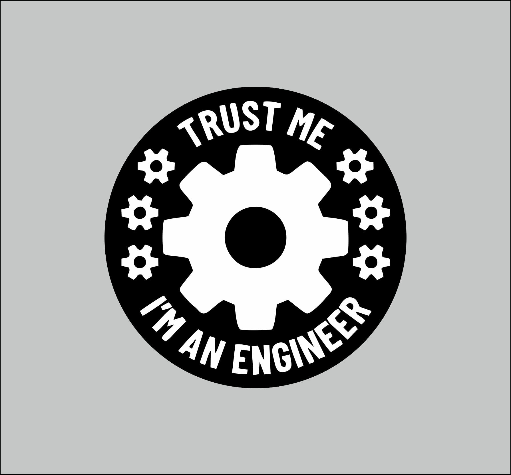 BFRC 3D Embossed Car Bike Engineer Sign Logo Badge Sticker Universal for All Cars & Bikes Pack of 1 (Engineer Trust)
