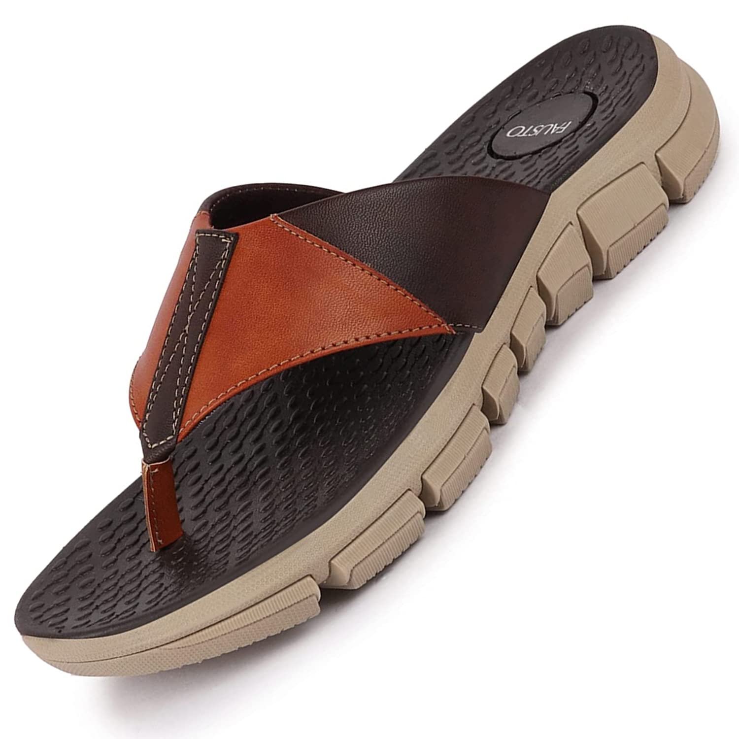 FAUSTO FST KI-9955 TAN-40 Mens Tan Casual Flexible Phylon Sole Thong Slippers (6 UK) (B09MS2DR77) Amazon Price History, Amazon Price Tracker