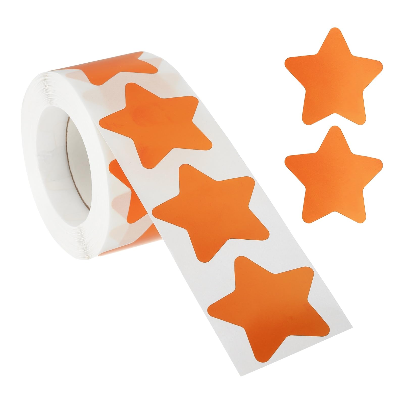 PATIKIL Star Stickers Roll 1.5", 500 Pcs Self-Adhesive Reward Stickers for Classroom Teacher Supplies and DIY Craft, Orange