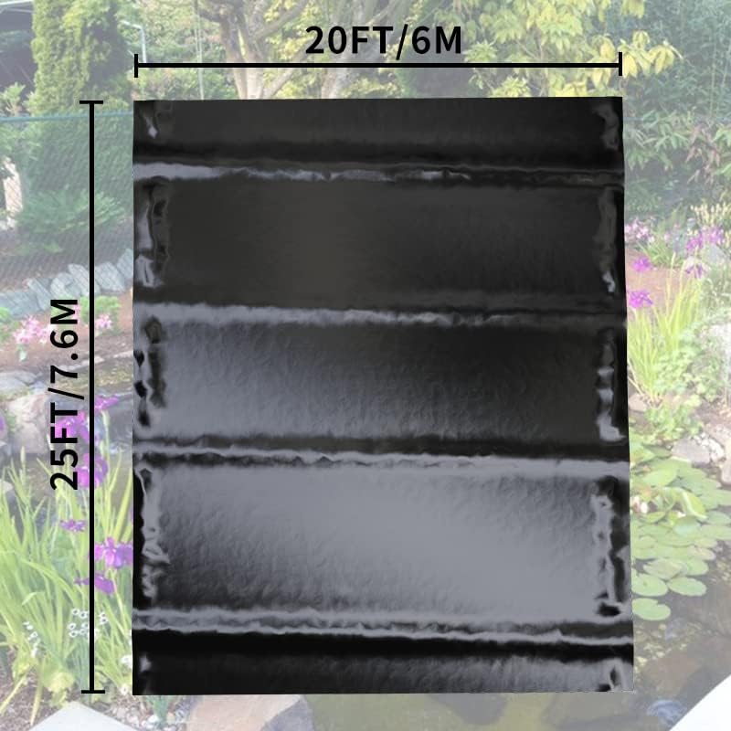 Miniatura 2 de Pond Liners LLDPE 25 x 20 pies 20 Mils más suave más flexible cascada estanque de peces estanque negro forro de pato grande agua jardín estanque