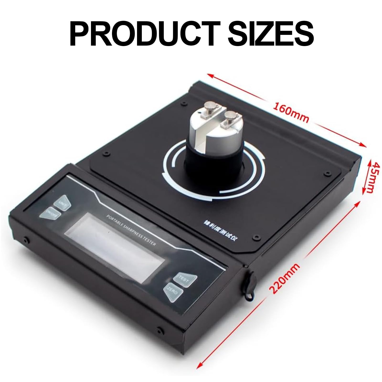 Tester di affilatura della lama, strumento di prova ad alta precisione dei bordi con risoluzione 1 g/0,1 g, misuratore di affilatura versatile per tutti i tipi di coltelli