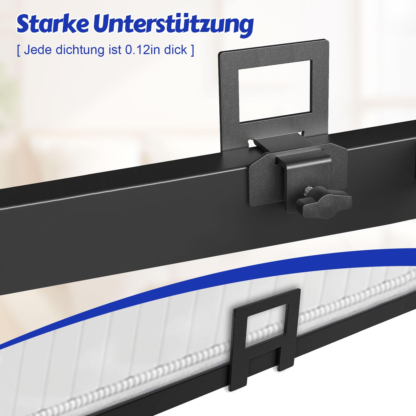 6 Stück Matratzenstopper für Bettrahmen rutschfeste Matratzendichtungen, Matratzenrutschstopper für Queen-Bettgestell, Matratzenhalterung, Schnelle Montage & Geräuschschutz
