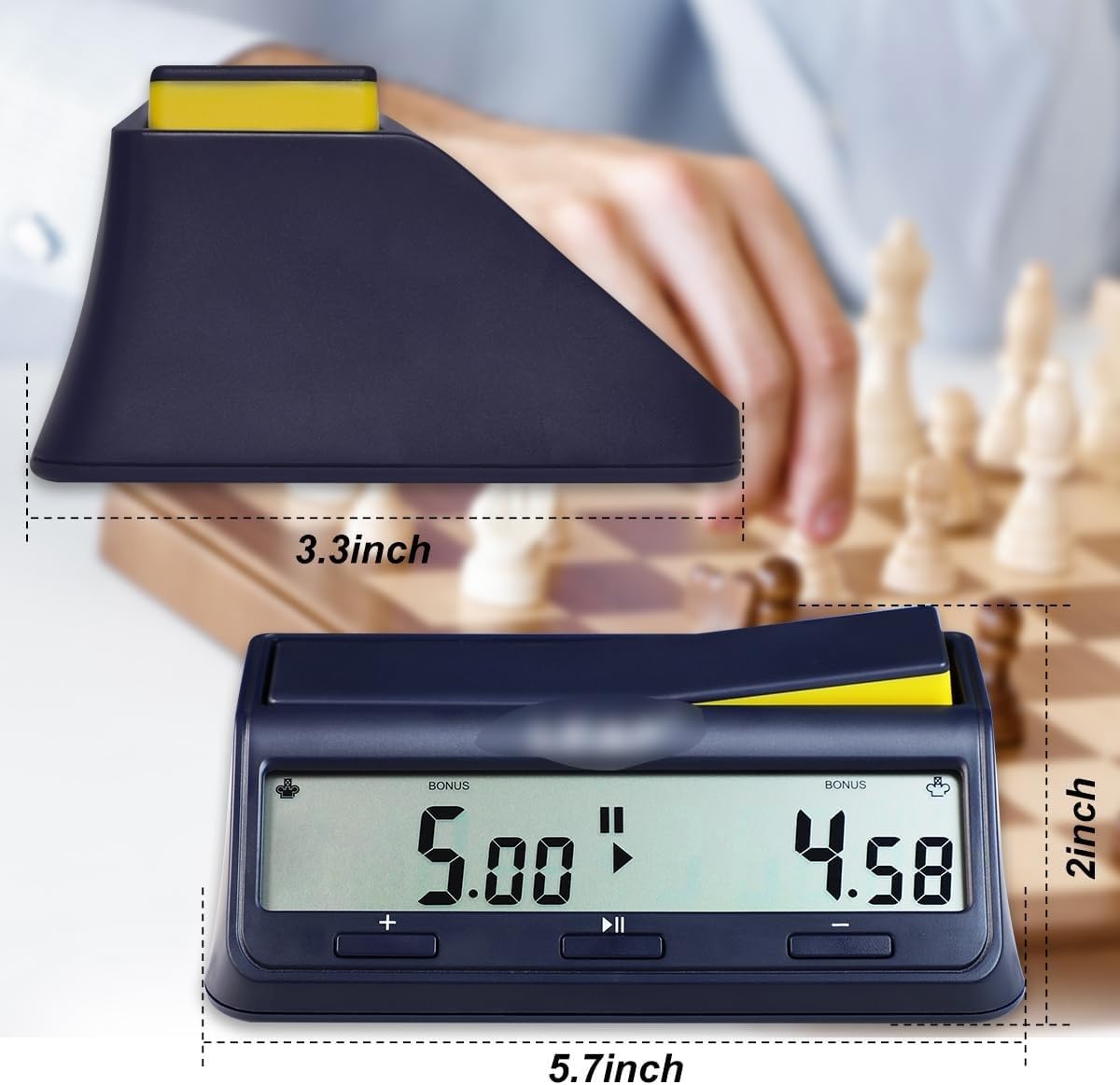 Temporizadores de cocina para cocinar, temporizador de cuenta regresiva, reloj de ajedrez digital con función de alarma para juego de mesa profesional
