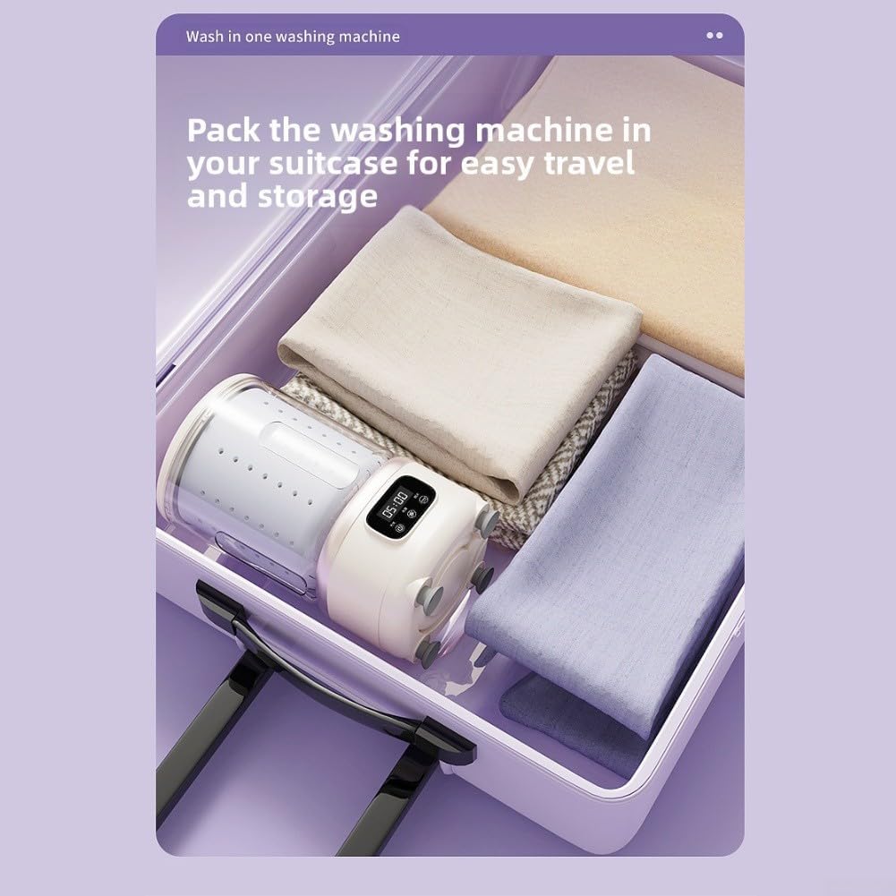 Lavatrice Piccola Mini Lavatrice Portatile con Centrifuga Lavatrice Specifica per Biancheria Intima Lavatrice Campeggio Macchina per Lavare Portatile Purple