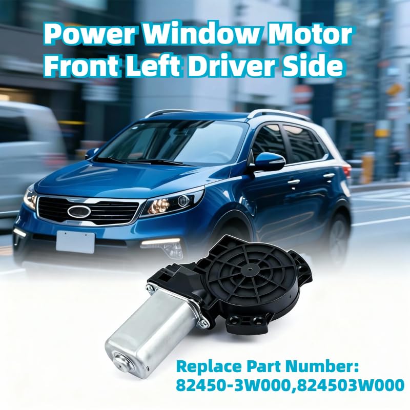 82450-3W000 Front Left / 82460-3W000 Right Front Power Window Motors - Fits Kia Sportage 2011-2016, Replacement for 824503W000 / 824603W000 (82450-3W000 Left Front)