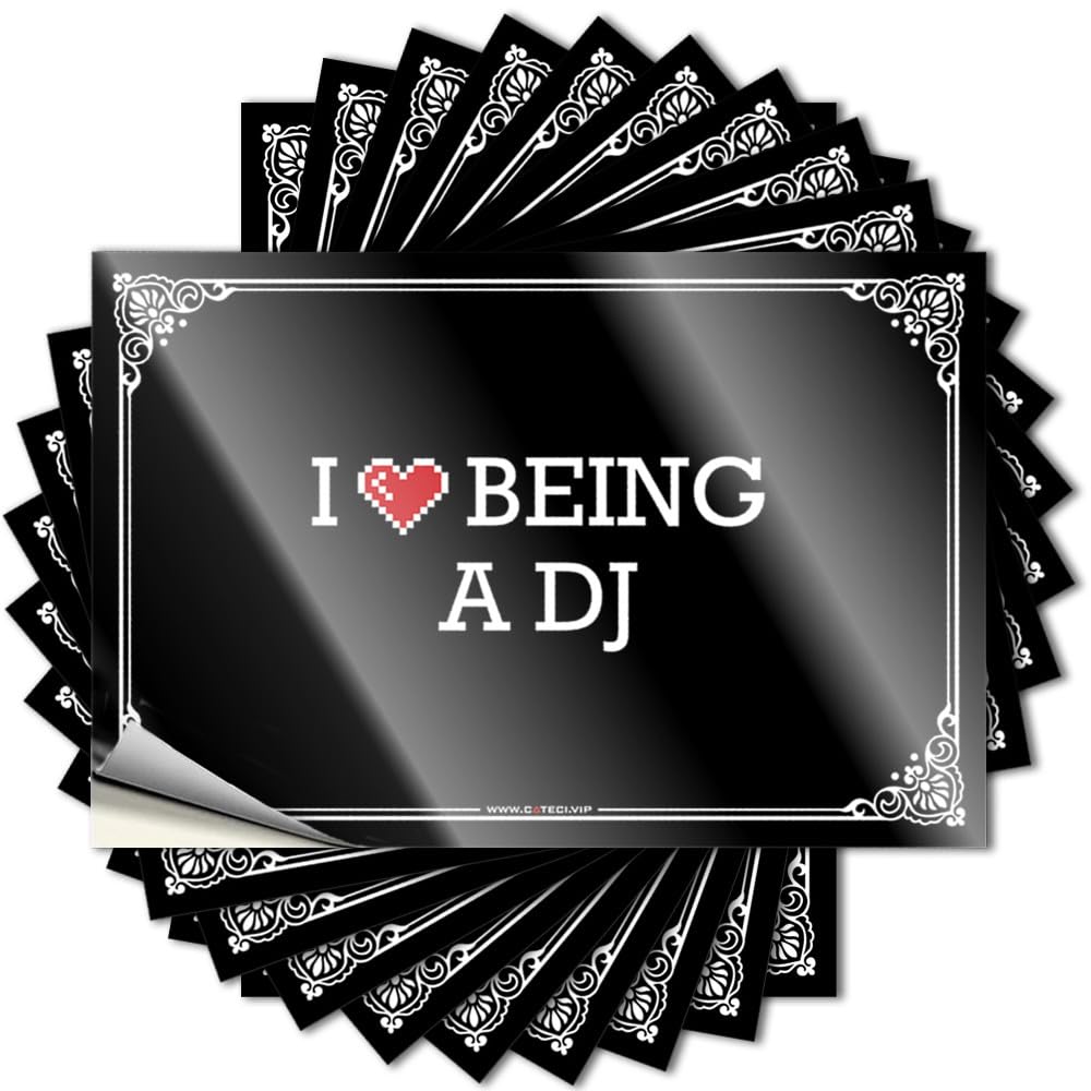 Funny Sticker Coastal Stitch Room Decor Hard I Love Being A Dj - No Residue Decals for Dart(6X9CM)