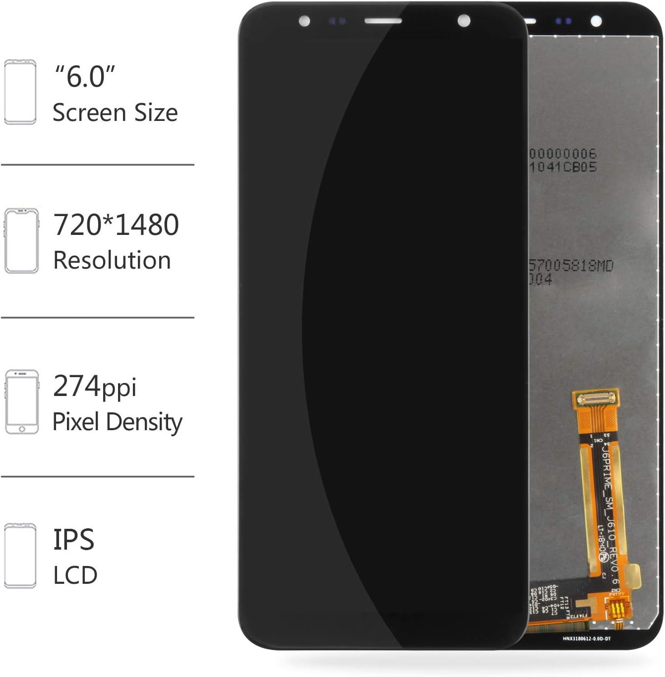 Screen Replacement for Samsung Galaxy J6+ 2018/J6 Plus SM-J610 J610F J610FN J610G LCD Display Assembly Compatible for Samsung J4 Plus J415 Touch Sensor Digitizer Glass Lens Parts Kit