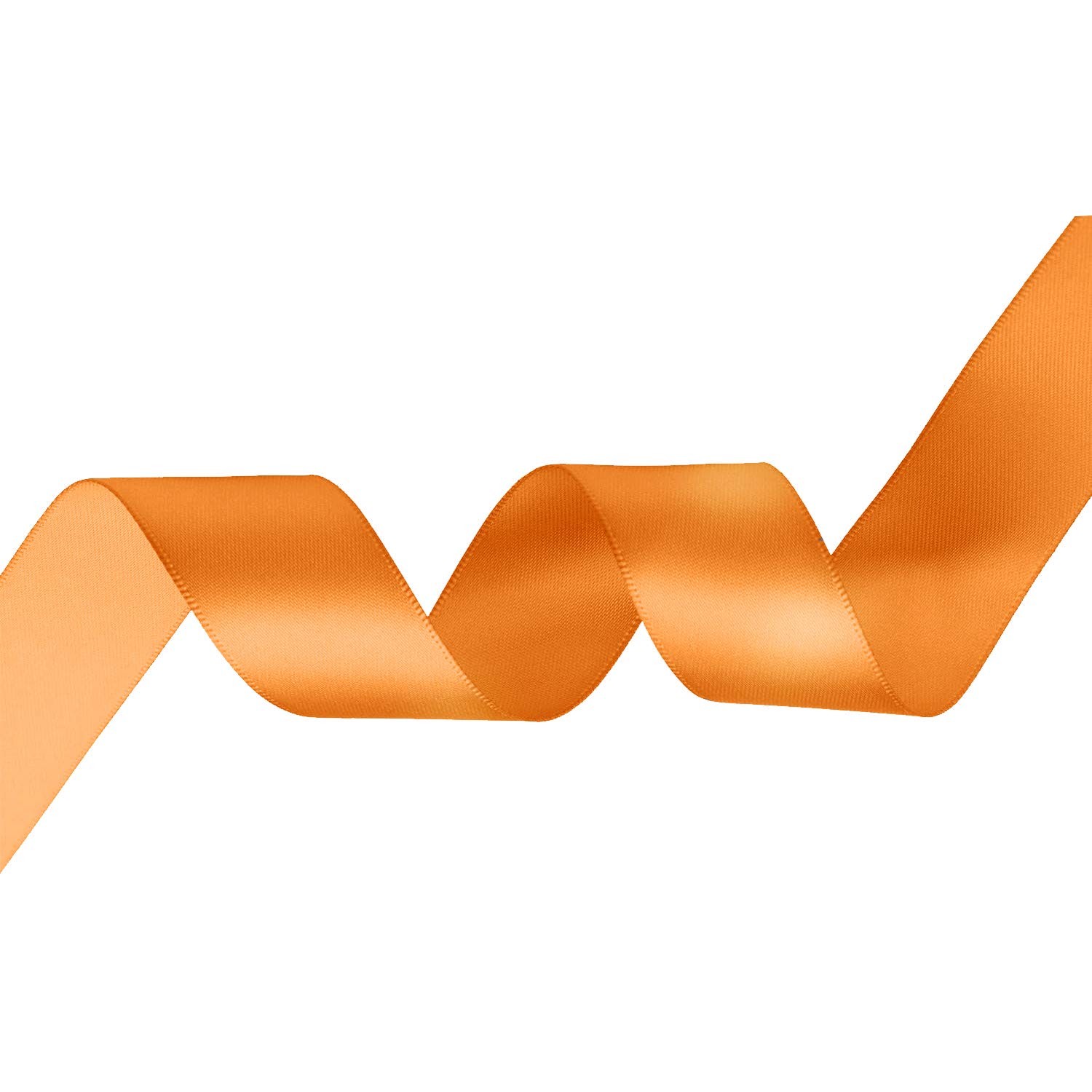 Trimming Shop 50mm x 25 Metres Double Sided Satin Polyester Ribbon Rolls for Fabric, DIY Art & Crafts, Bows, Wrapping, Wedding & Home Decorations, Sewing Project, Fluorescent Orange — image 1