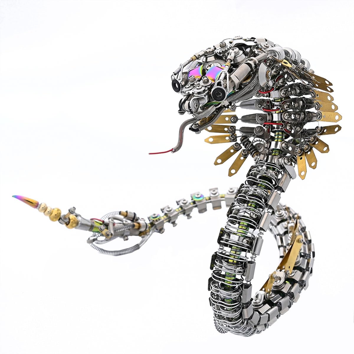 Rompecabezas de metal 3D para adultos, montaje mecánico DIY Viper Cobra serpiente modelo, Steampunk realista serpiente rompecabezas para construir, regalo creativo (1000 piezas)
