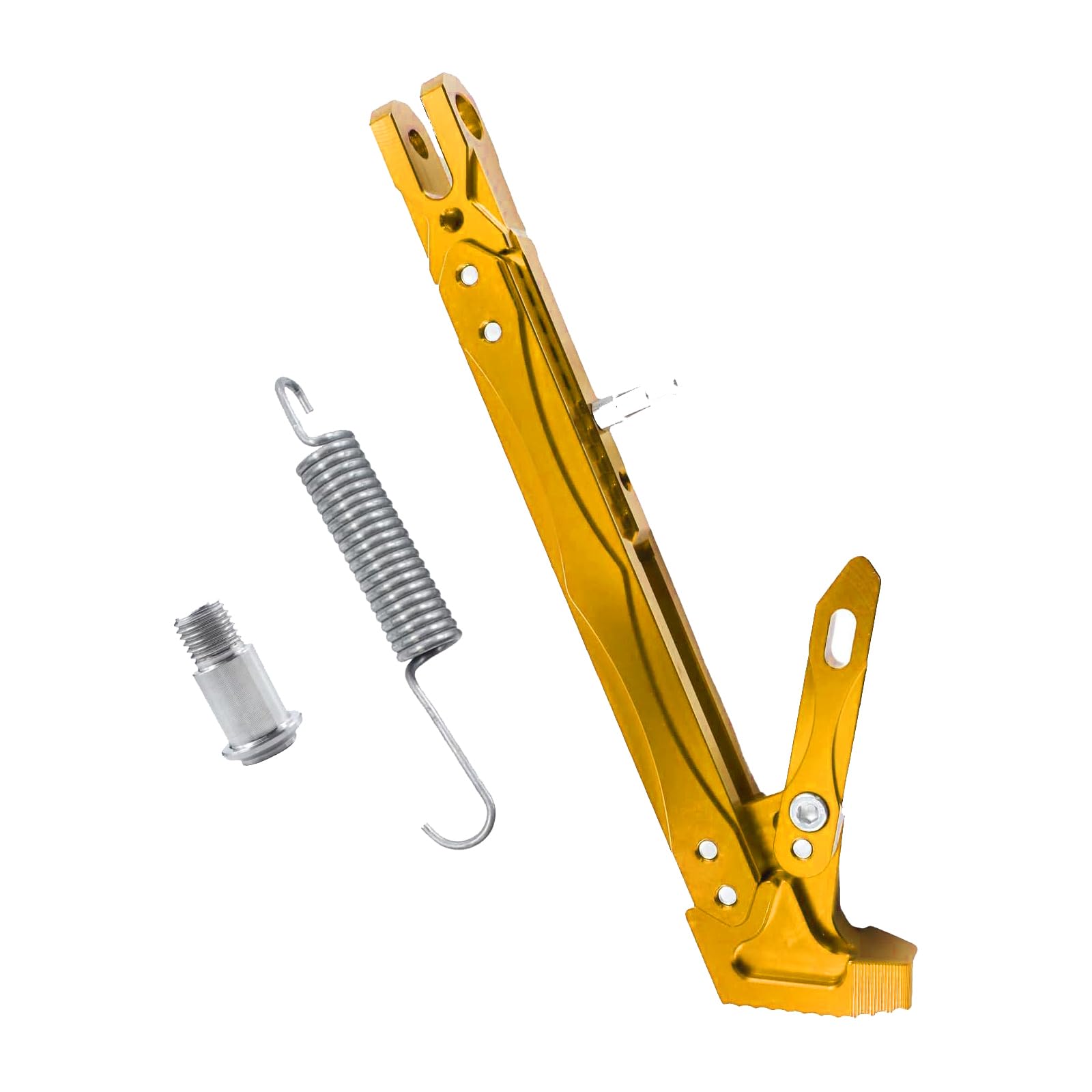 Universal Motorcycle Kickstand Adjustable Foot Side Support Parking Kickstand for Electric Motorbike Parking Foot Side Support Stand (Gold-260-300)