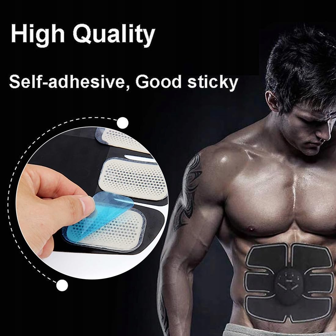 WeddHuis 12 Pièces Feuille Gel Remplacement, Gel Pad Patch, Stimulateur Coussinet Gel Feuille, Gel Pad, Patch Hydrogel, pour Electrostimulateur Musculaire Appareil Abdominal Muscle
