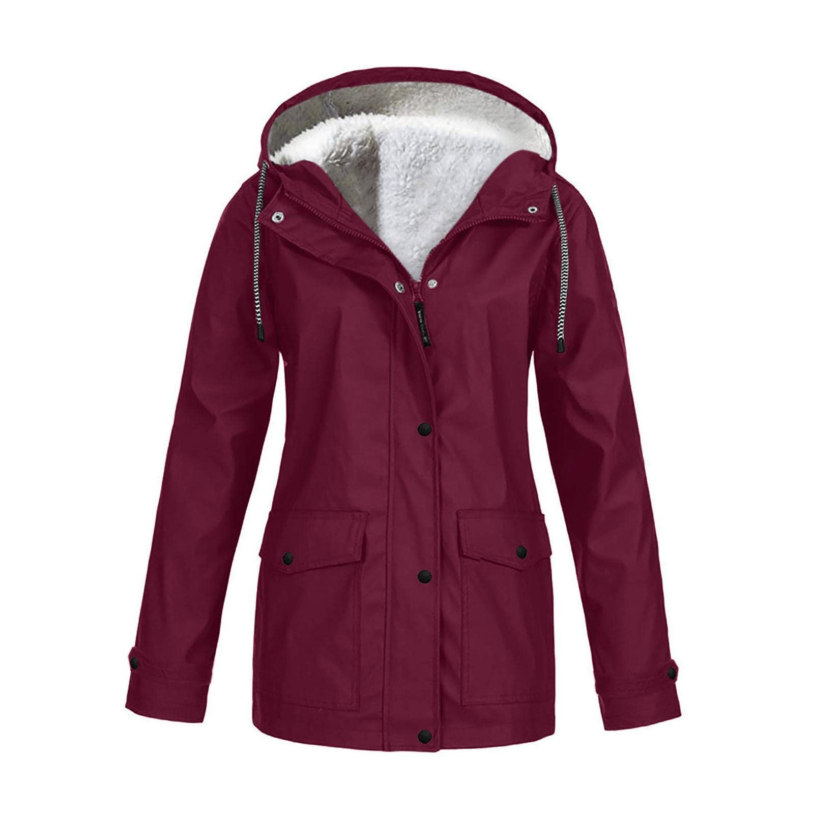 Hoodie Soft Woman Jacket Windproof Rain Coat Outdoor Winter Warm Outwear Red Xxxxxl Raincourt|Rain Coat|Rain Coat Cum Sweater|Wild Craft Rain Coat|Rain Coat For Rider-image-33