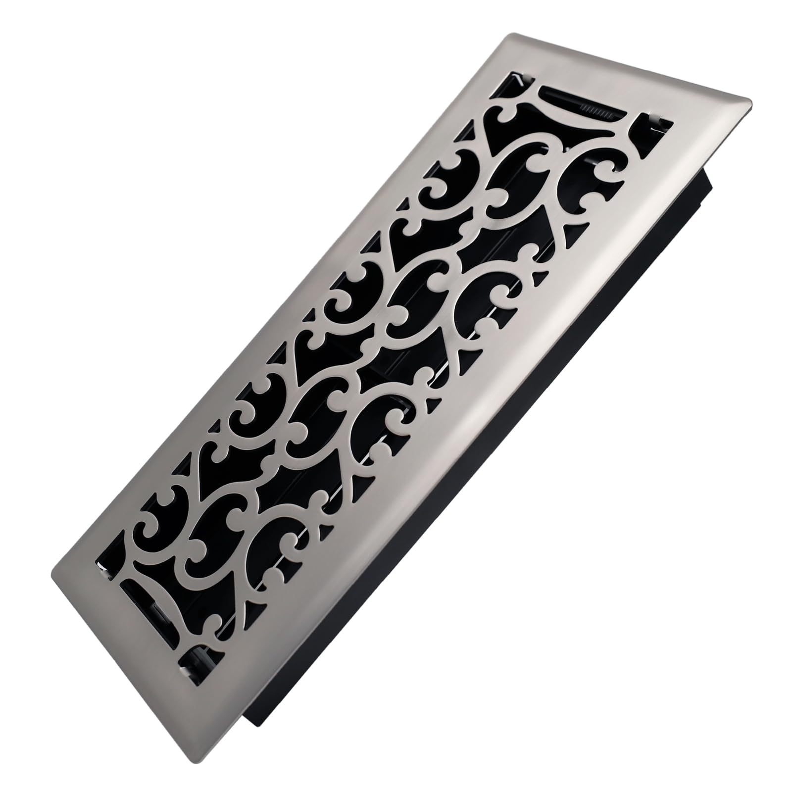 White Floor Register Vent Cover - Plastic Air Vent, Adjustable, 4x12 Inch
