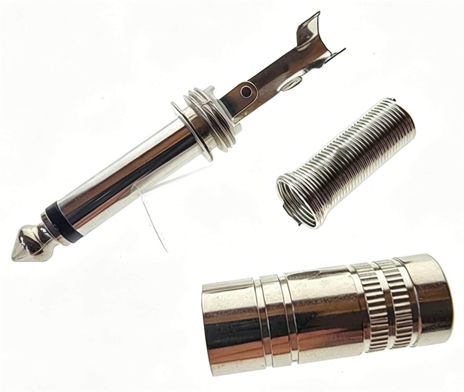 4 pz metallo 6.35mm 1/4 "Maschio mono/Stereo Audio TRS Jack Connettore a saldare(Mono)