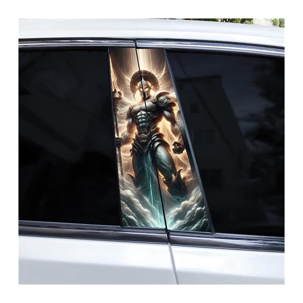 Body Parts 2pcs Car Center Pillar Stickers DIY Knight Style Auto B-Pillar Decals(K)