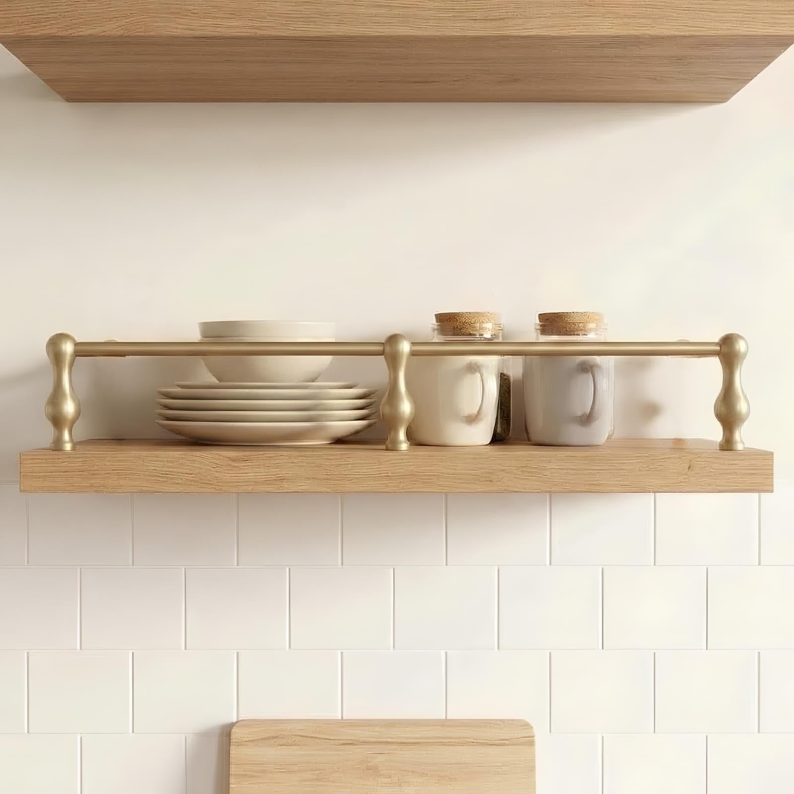 Barandilla de cobre para estantes, 2 unidades, riel decorativo