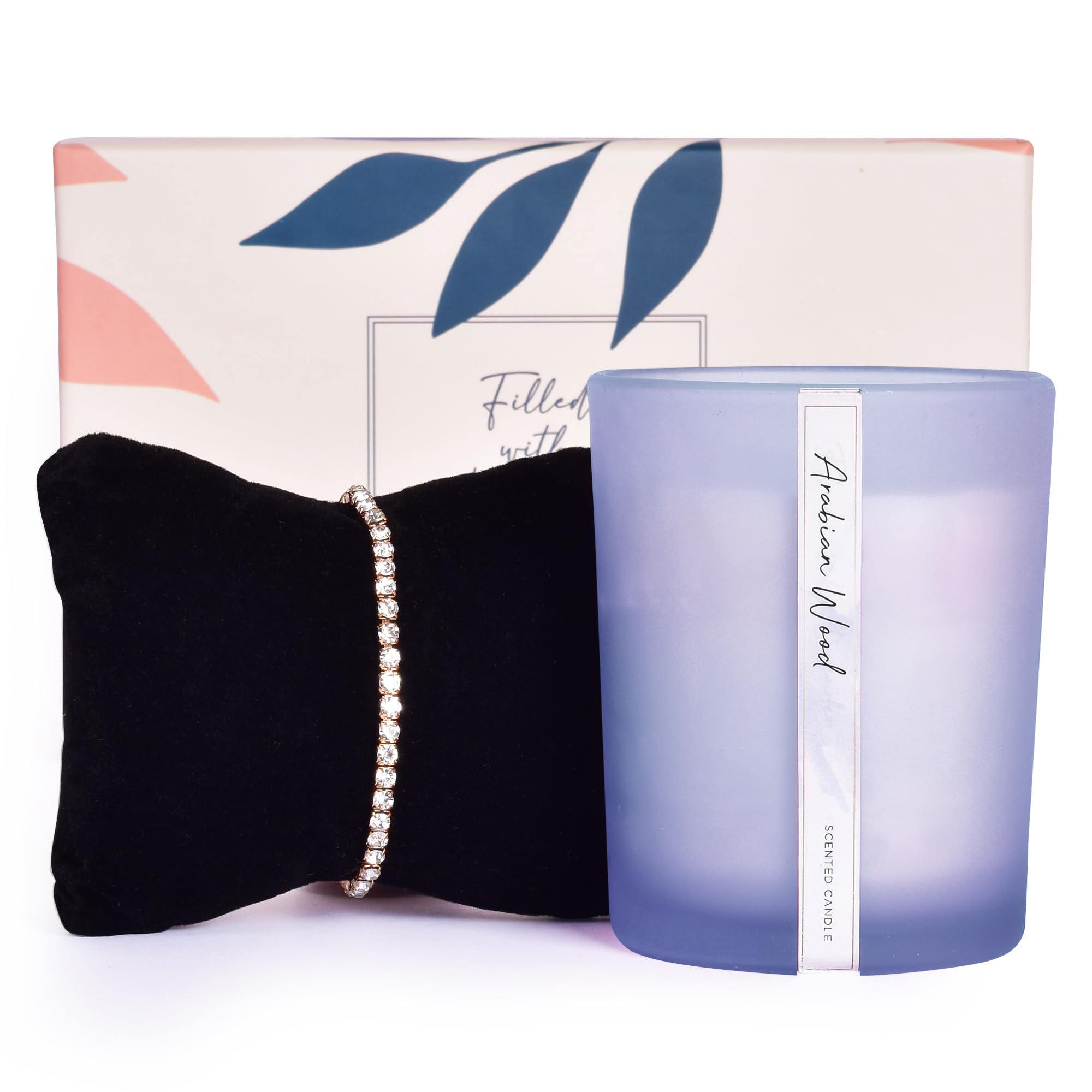 Gleevers Birthday Gift for Women|Gift Box pack of 2 with Candle (Arabian Wood,250gm) and Tennis Bracelet |Anniversary Gift for Wife, Mothers Day Gift for Mom, Birthday Gift for Mother (B0CC36G8NW) Amazon Price History, Amazon Price Tracker