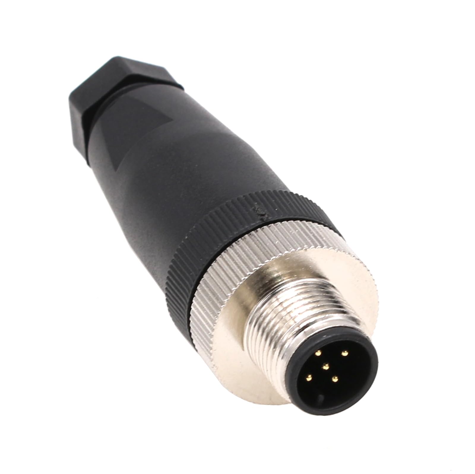 M12 5 Pin Male A Code Circular Aviation Plug Industrial Sensor Connector Waterproof Straight 12mm Connector Plug Cable Adapter