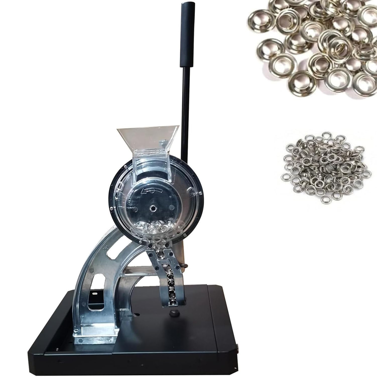 LjlXanthiper Automatic Eyelet Feeding Grommet Punch Press Machine,Manual Hole Eyelet Press Punch Machine,Grommet Punching and Setting Machine,Inner Diameter 6/10/12mm,For Banners 12mm