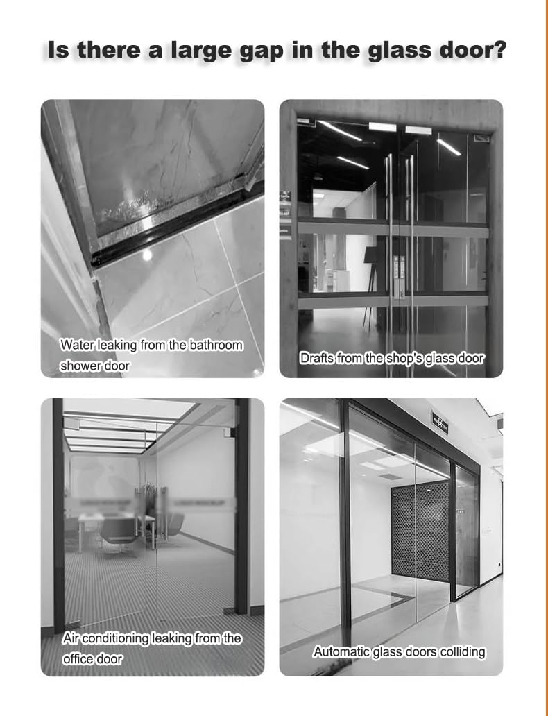 Striscia di tenuta per porta della doccia senza cornice, a forma di F, in vetro, ideale per spazi di tenuta di 0,6/0,8/1/1,2 cm