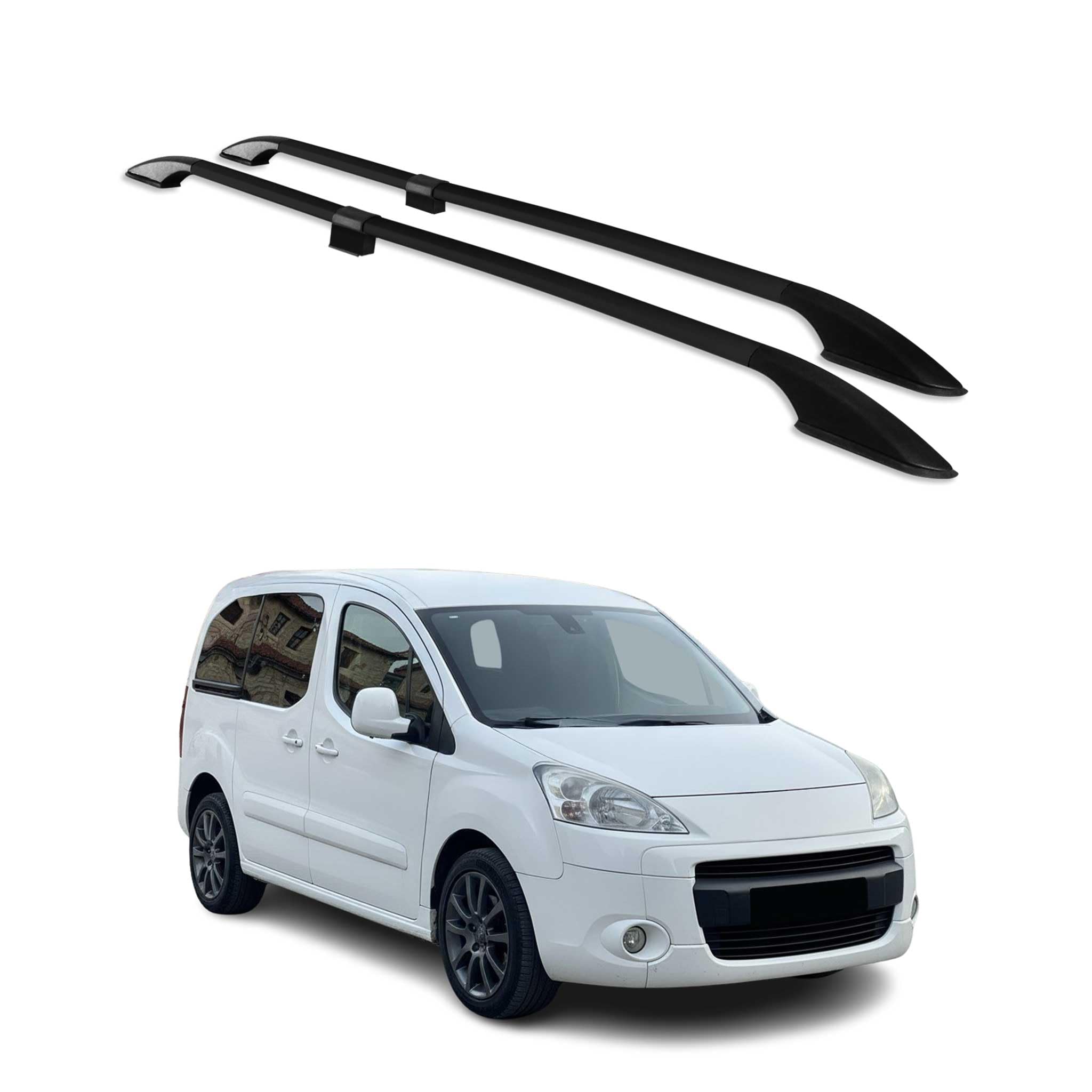 OMAC Rail Tetto Dachgepäckträger compatibile con Peugeot Partner Tepee L1 2008-2018 Alu Nero