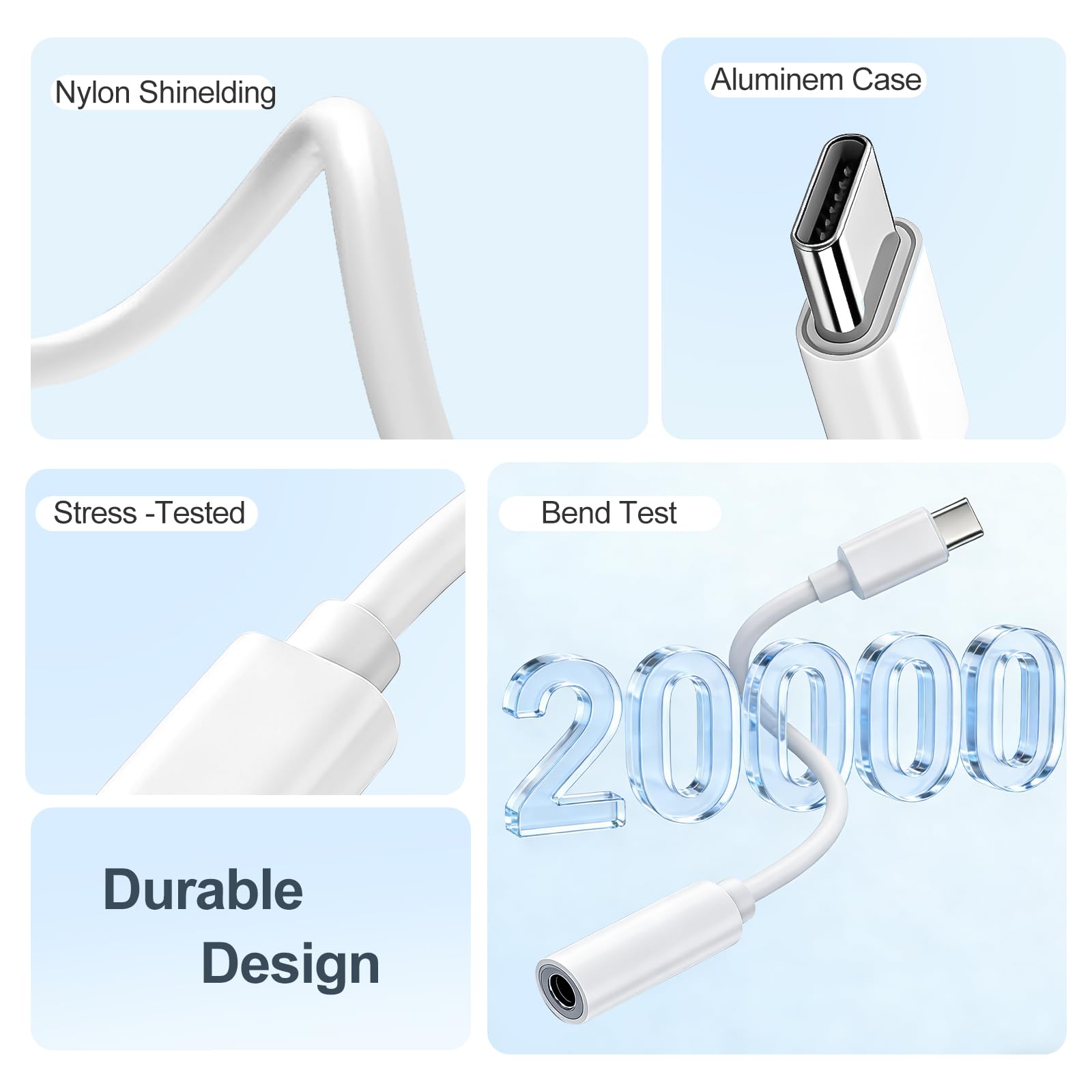 USB C to 3.5mm Jack, 2 Packs Type C to 3.5mm Headphone Aux Digital Audio Earphone Adaptor Compatible with iPhone 16/15 Pro/Pro Max,Samsung Galaxy S24/S23/S22/S21Ultra,and More Type C Devices — view 5